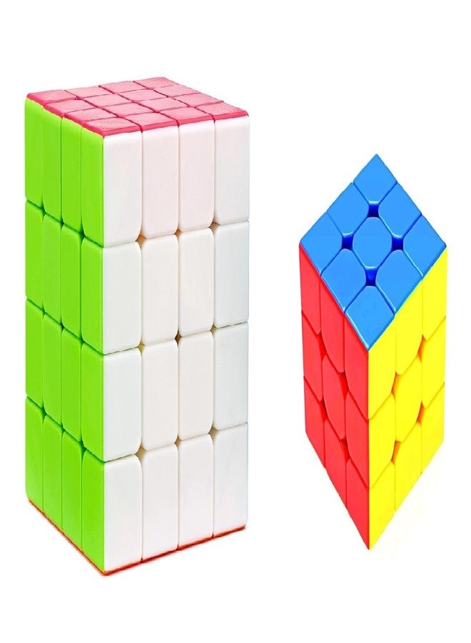 Globular 4x4x4 with 3x3x3 Combo Pack High Speed Puzzles Cubes Toy Stickerless Magic Cube Puzzle for Boys Girls Best Return Gift Toy - Image 1
